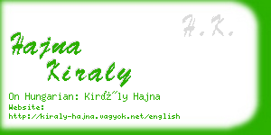 hajna kiraly business card